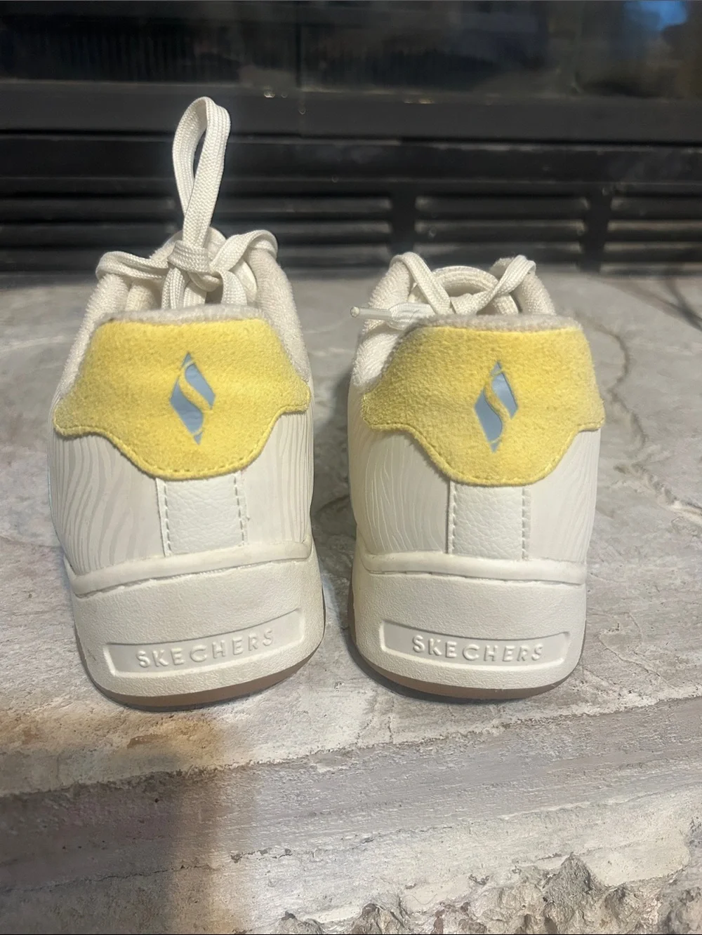 Skechers Upbeats 'White Yellow Blue'